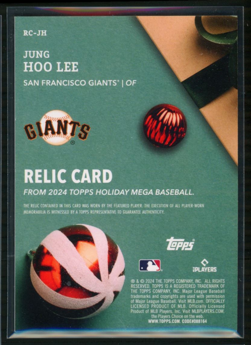 2024 Topps Holiday Relics Jung Hoo Lee RC San Francisco Giants #RC