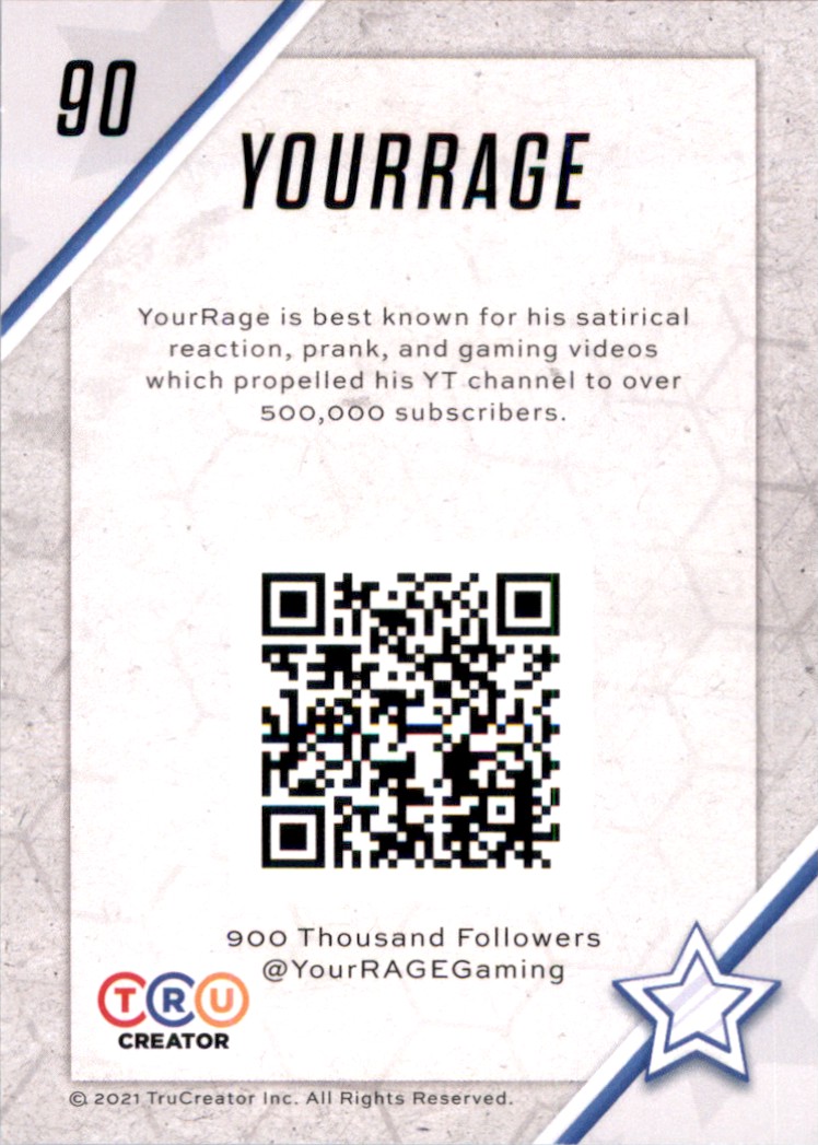 2021 TRU Creator Blue Yourrage #90 card back image
