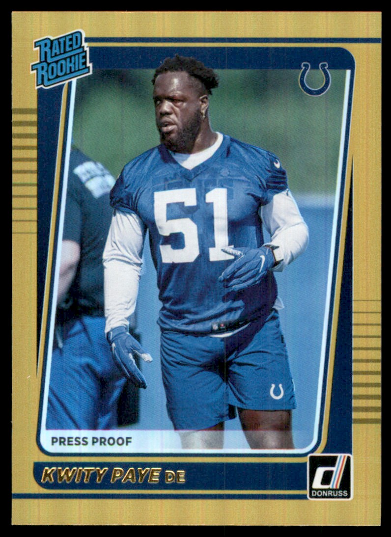 2021 Donruss Target Press Proof Holo Kwity Paye RR #338 card front image