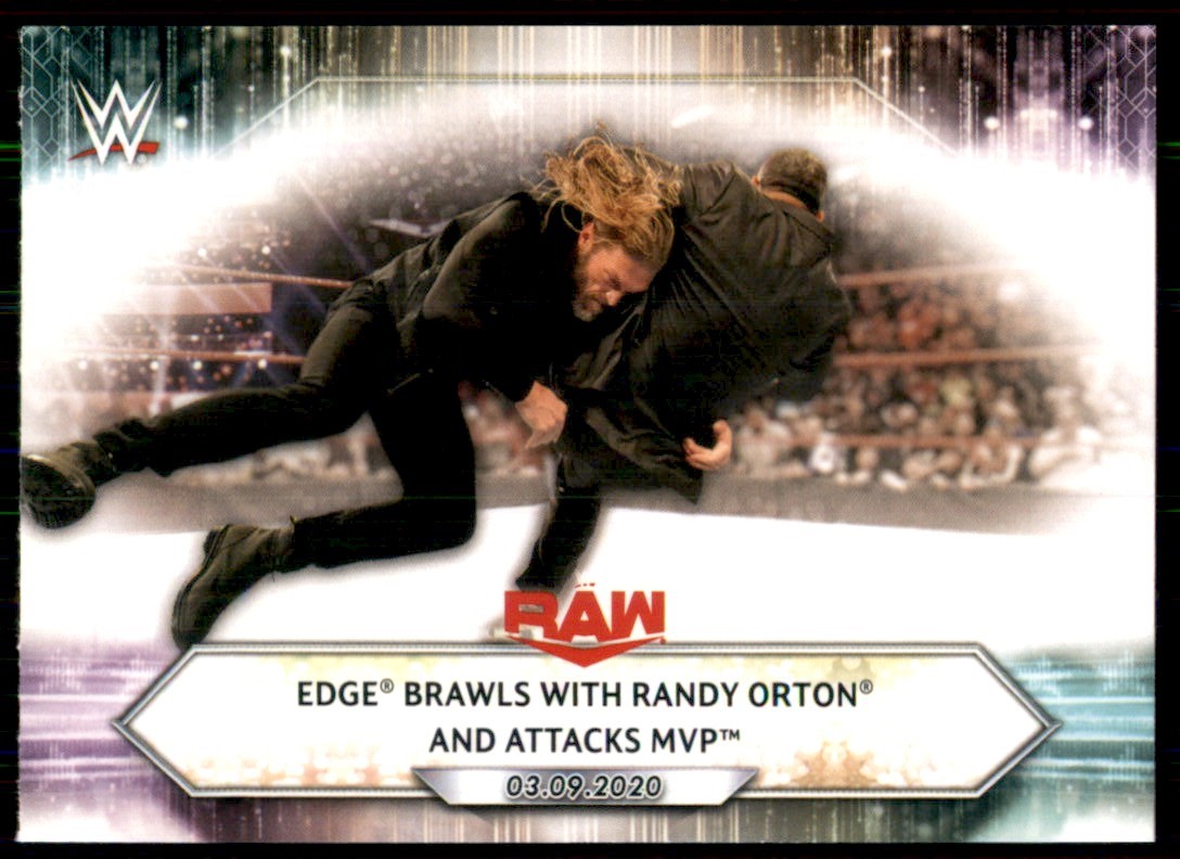 2021 Topps WWE Edge Brawls with Randy Orton and Attacks MVP #36 card front image