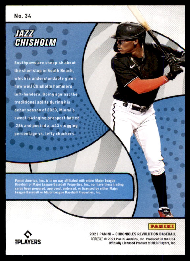 2021 Panini Chronicles Revolution #34 Jazz Chisholm RC Miami