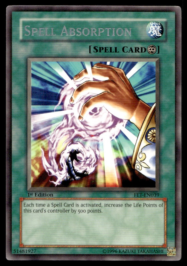 1996 Yu-Gi-Oh! 1st edition Spell Absorption #FET-EN039