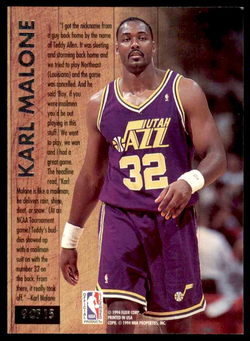 1994 95 Fleer Ultra Famous Nicknames Karl Malone Utah Jazz EBay