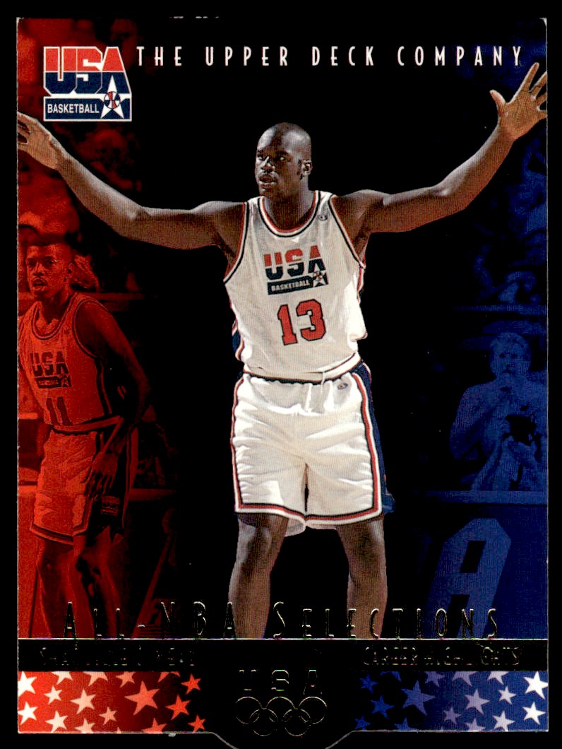 1996-97 upper deck Usa basketball shaquille o'neal #18 card front image