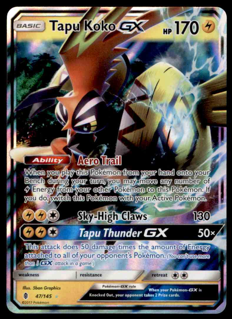 2017 Pokemon Sun Amp Moon Guardians Rising Tapu Koko Gx