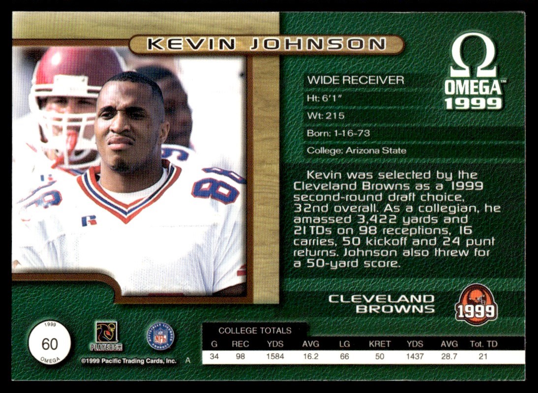 1999 Pacific Omega Kevin Johnson RC Syracuse Orange #60 | eBay