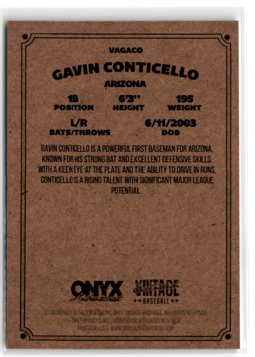 2024 ONYX VINTAGE EXTENDED GAVIN CONTICELLO #VAGACO card back image