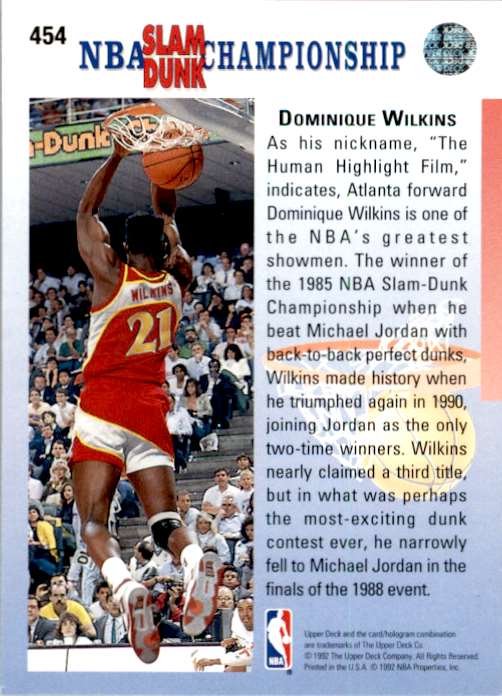 1992 93 Mint Upper Deck Dominique Wilkins 454 EBay