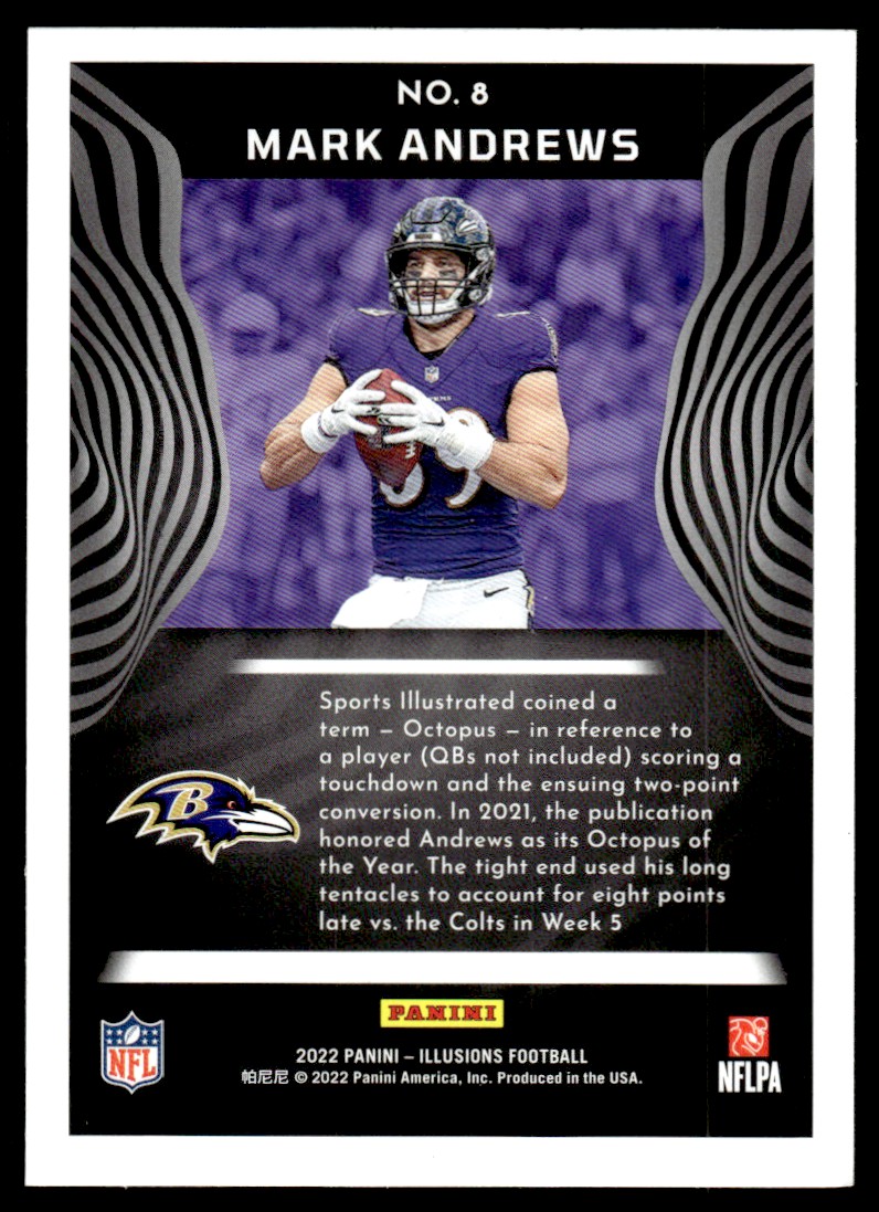 2022 Panini Illusions Mark Andrews #8 card back image