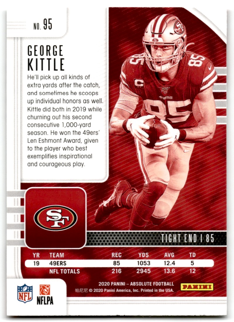 2020 Panini Absolute George Kittle #95 card back image