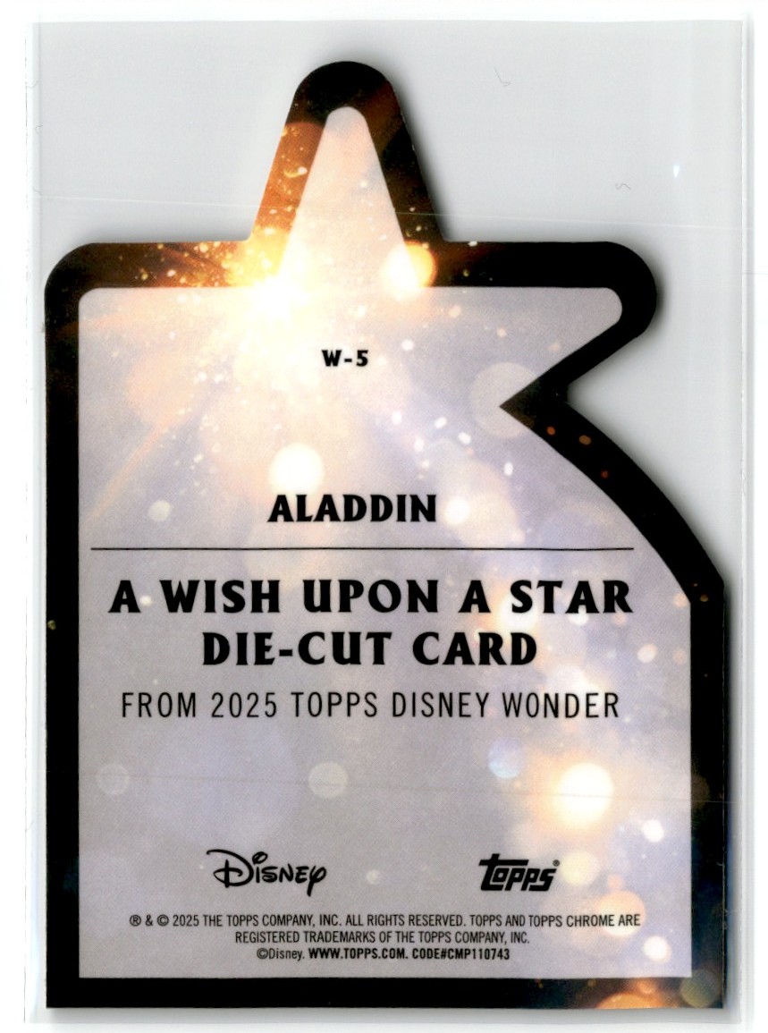 Topps クローム ディズニーワンダーウィッシュアポンスターダイカット 2025 TOPPS DISNEY WONDER WISH UPON A STAR DIE-CUT ALADDIN #W-5 | eBay
