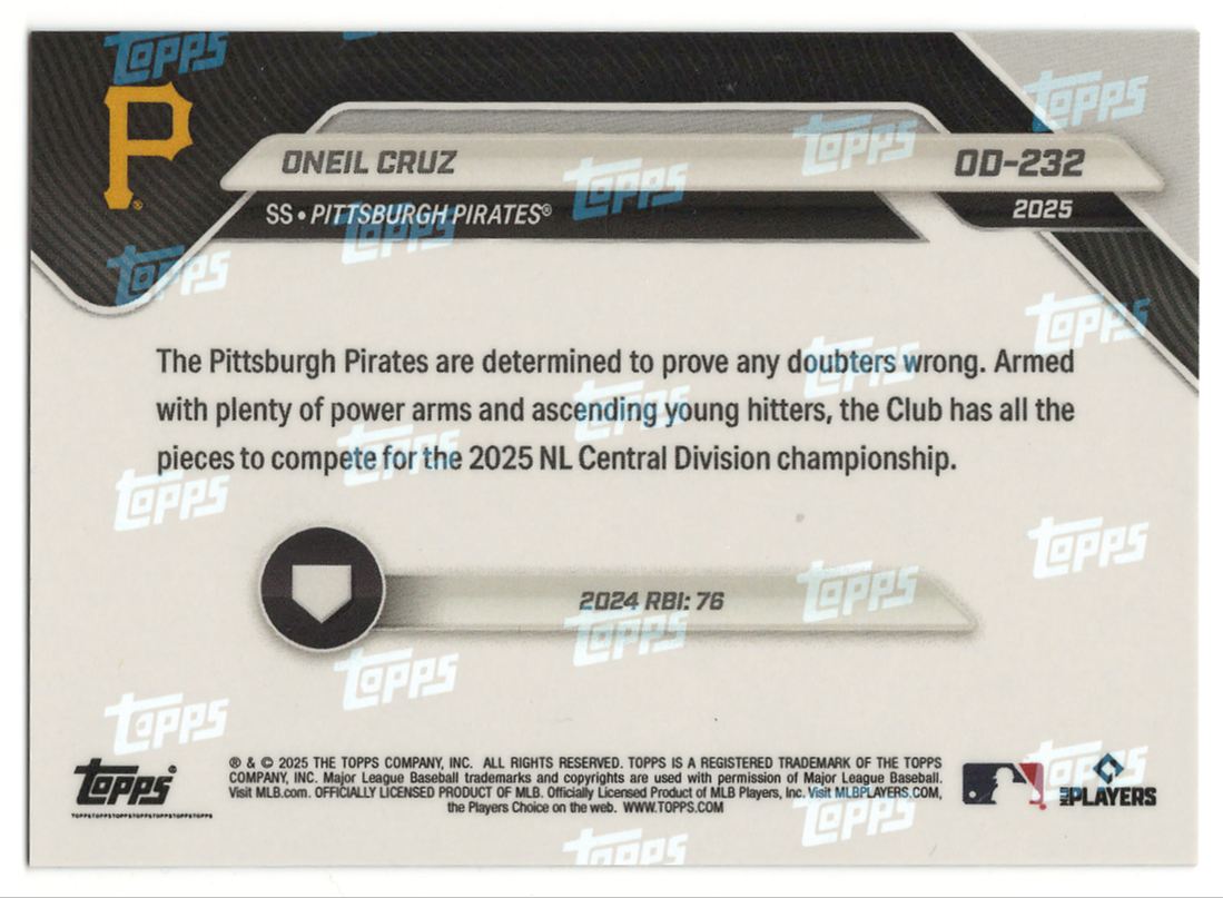 2025 Topps Now Gold Oneil Cruz #232 card back image