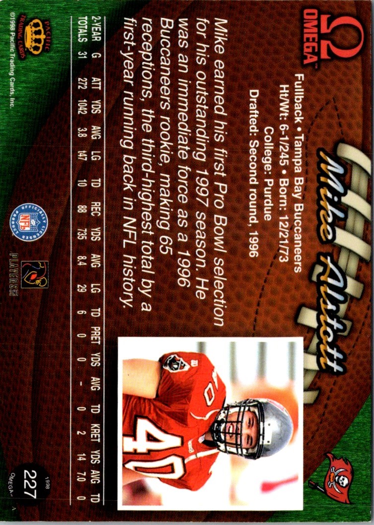 1999 Collector's Edge Fury Mike Alstott #6 card back image