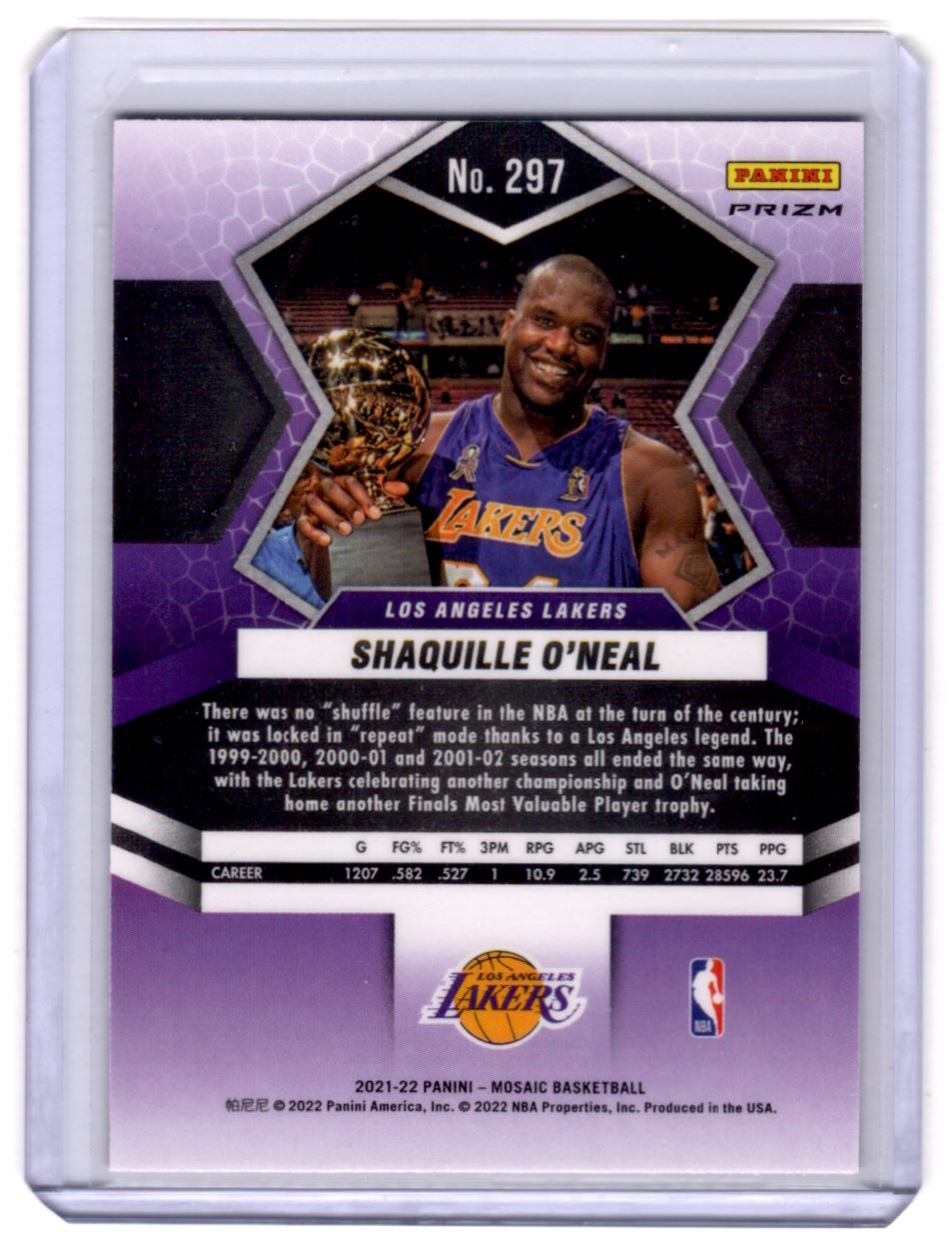 2021-22 Panini Mosaic Finals MVP Shaquille O'Neal #297 on Kronozio
