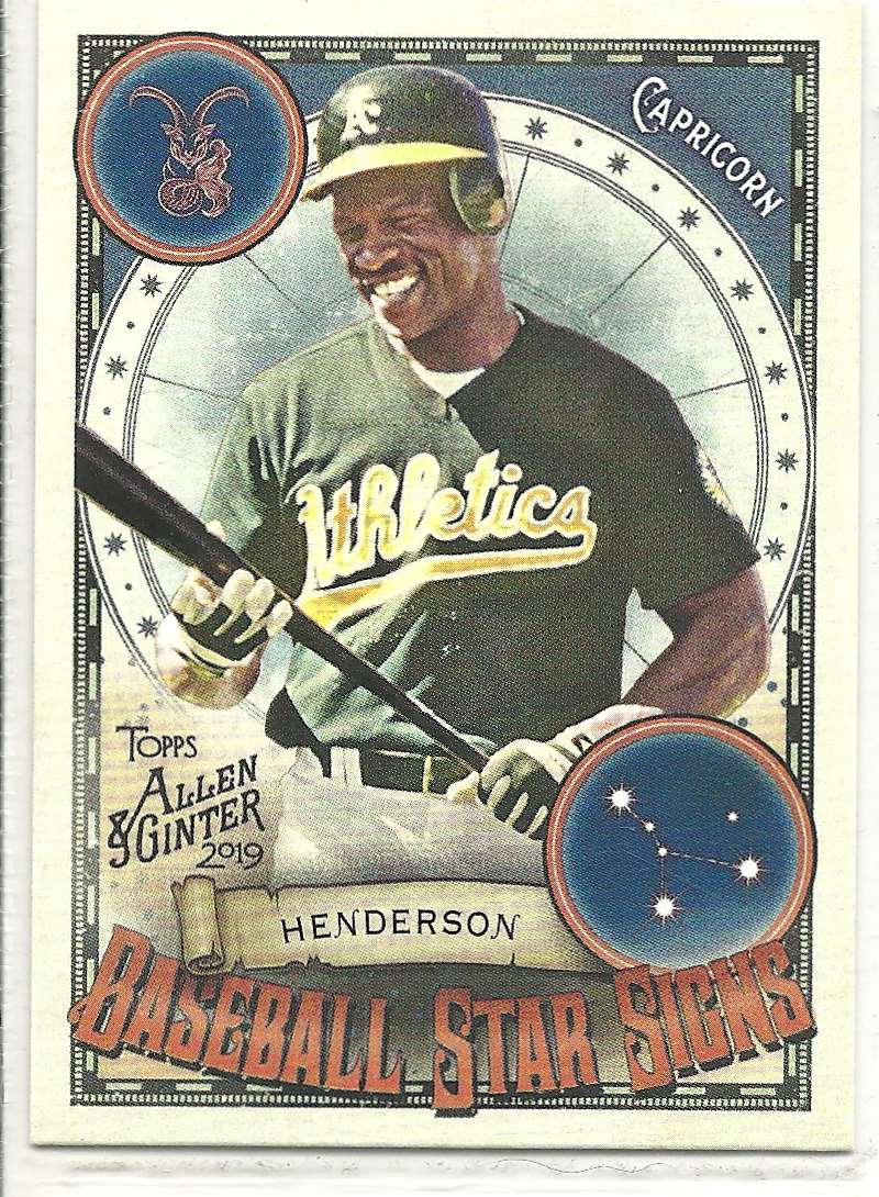 2019 Topps Allen & Ginter Baseball Star Signs Rickey Henderson #BSS-23