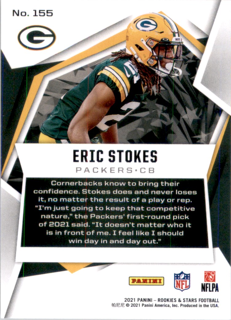 2021 Rookies and Stars Eric Stokes #155 card back image