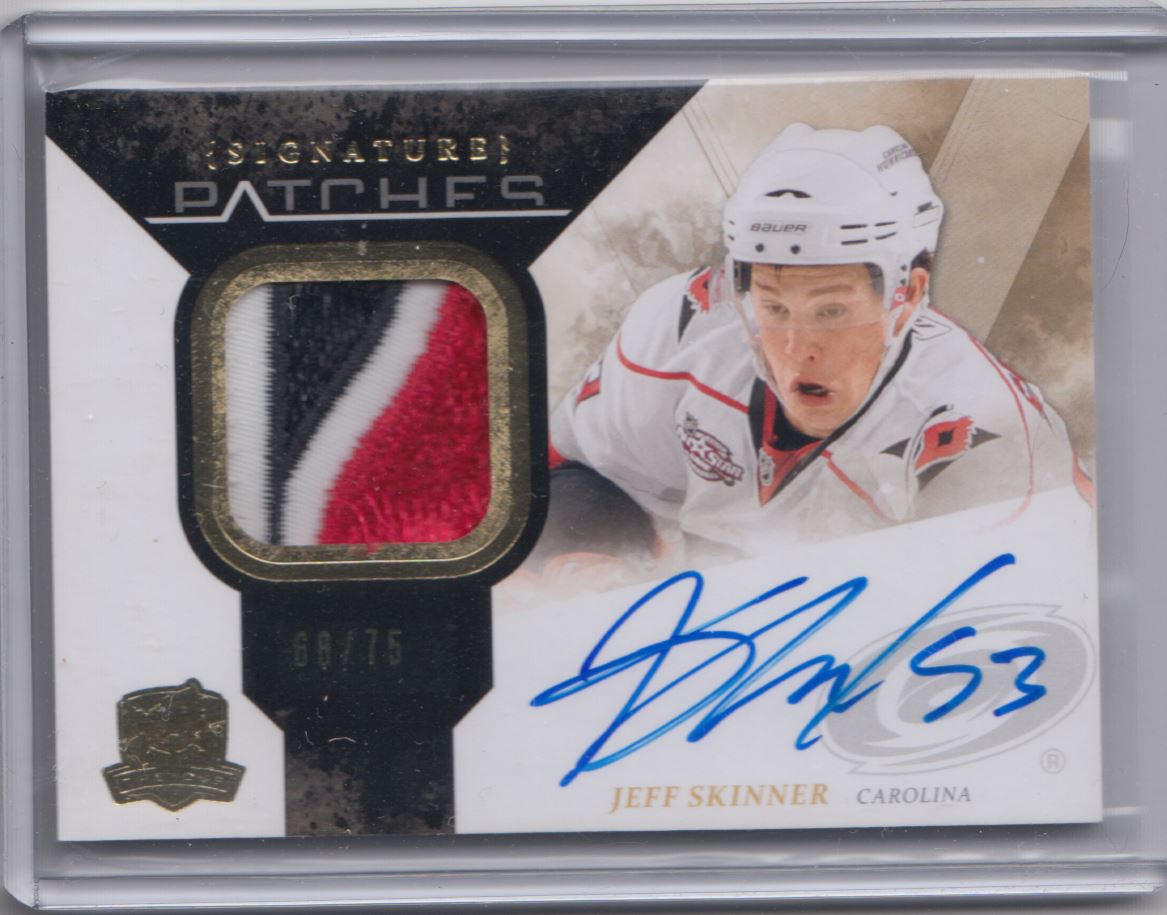 2010-11 UD The Cup Signature Patch Autograph Rookie Jeff Skinner