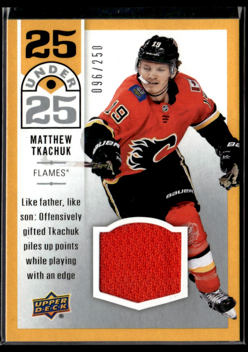 2018-19 Upper Deck 25 Under Jersey Matthew Tkachuk 096/250 #U25-17