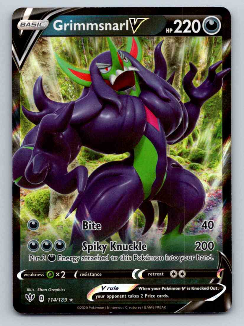 2020 Pokemon Card Grimmsnarl V Hp 220 114 Original eBay