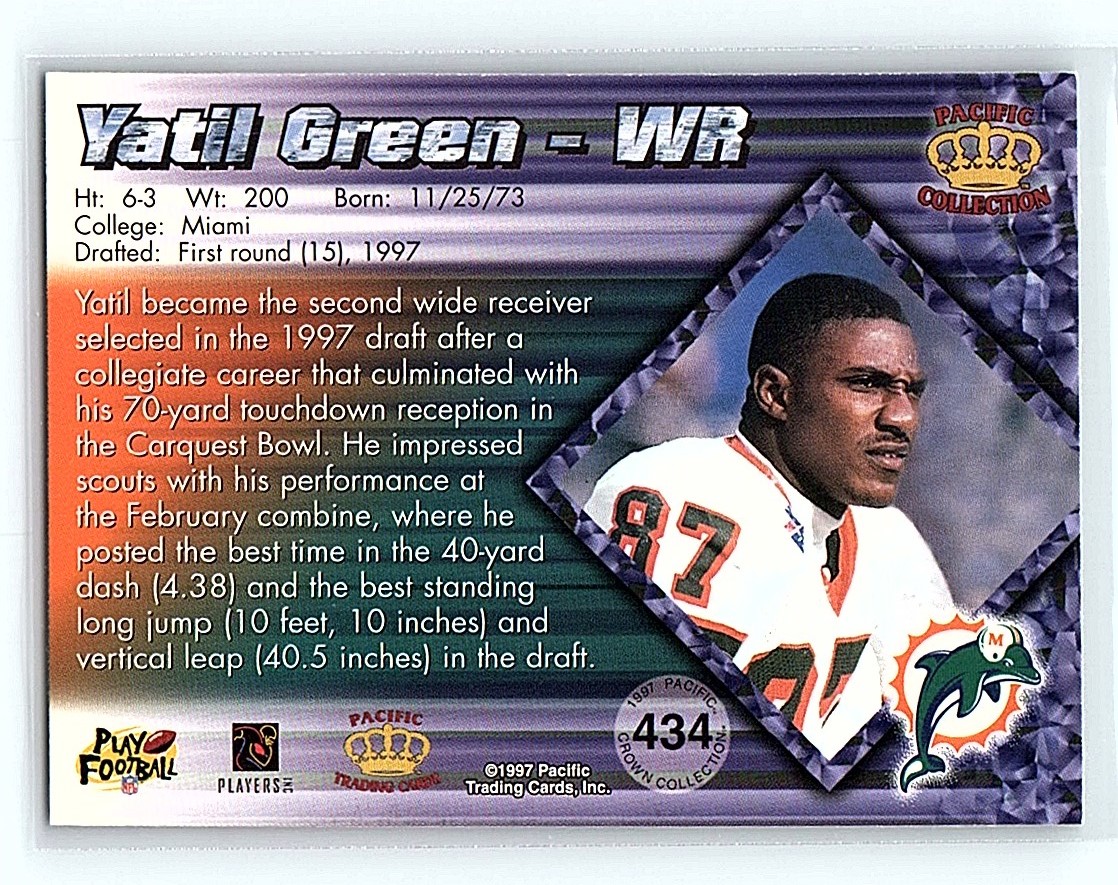 1997 Fleer Prospects Yatil Green Miami Dolphins #6 | eBay