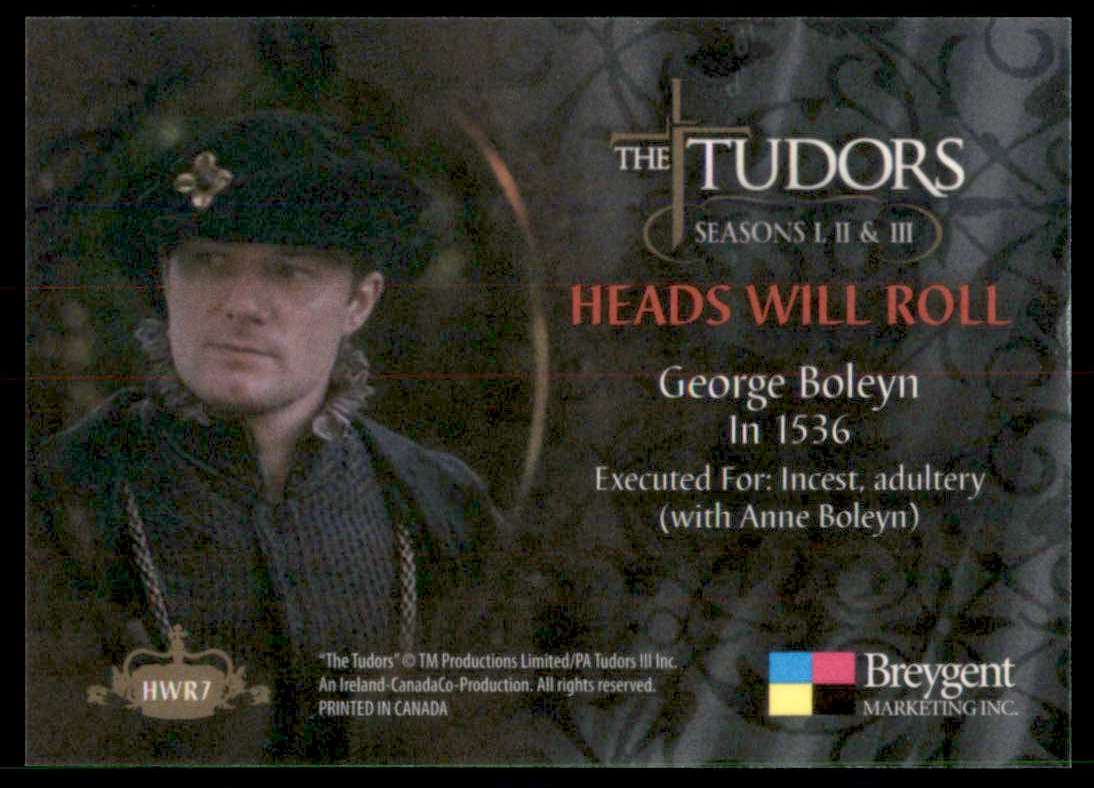 2011 The Tudors Seasons One Two And Three Heads Will Roll George Boleyn ... George Boleyn Tudors
