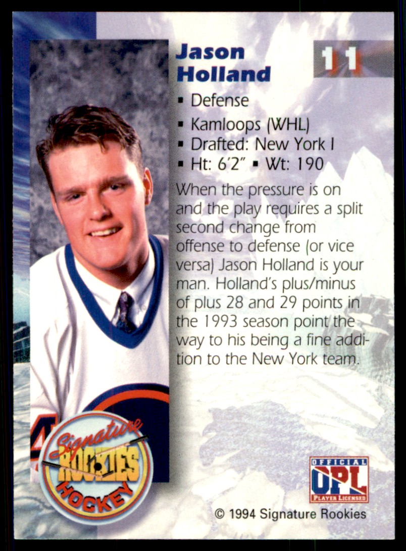 1994-95 Signature Rookies Jason Holland Kamloops Blazers #11 | eBay