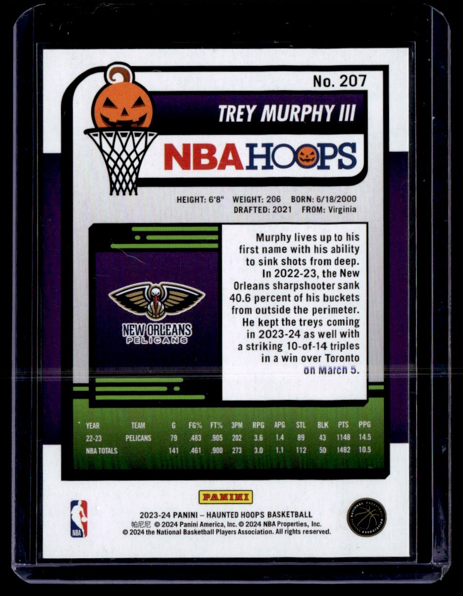 2024-25 NBA Hoops Trey Murphy III #207 card back image