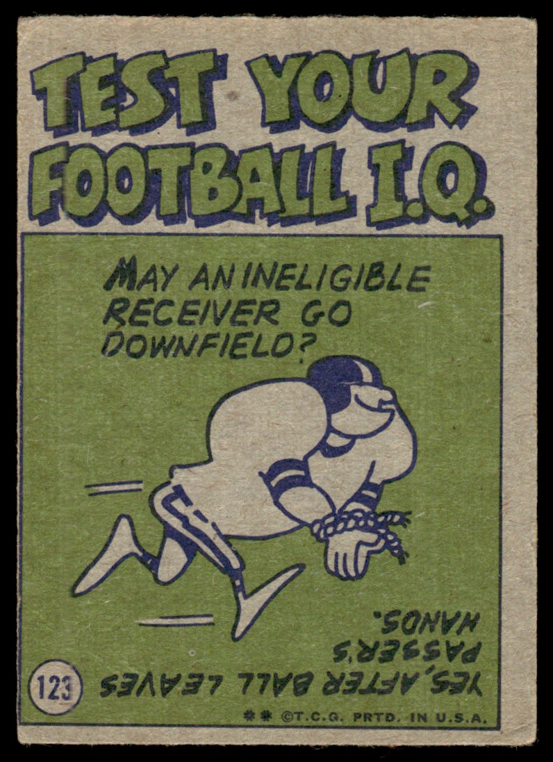 1972 Topps Bo Scott PA #123 card back image