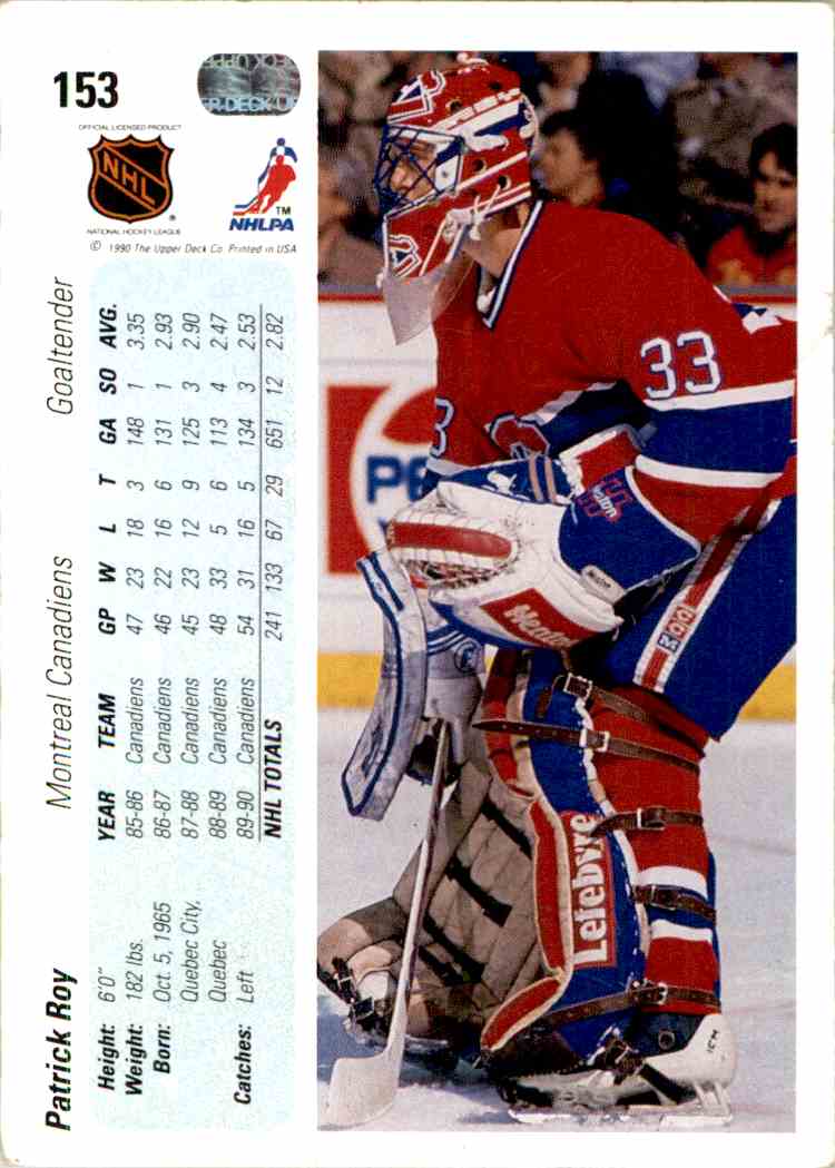 199091 Upper Deck Patrick Roy 153 eBay 199091 Upper Deck Patrick Roy 153 eBay