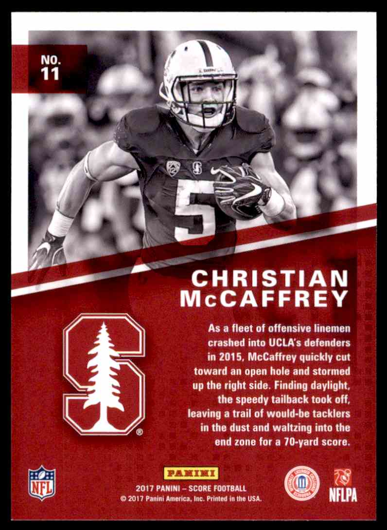 2017 Score Hype Christian McCaffrey - Stanford Cardinal #11 card back image