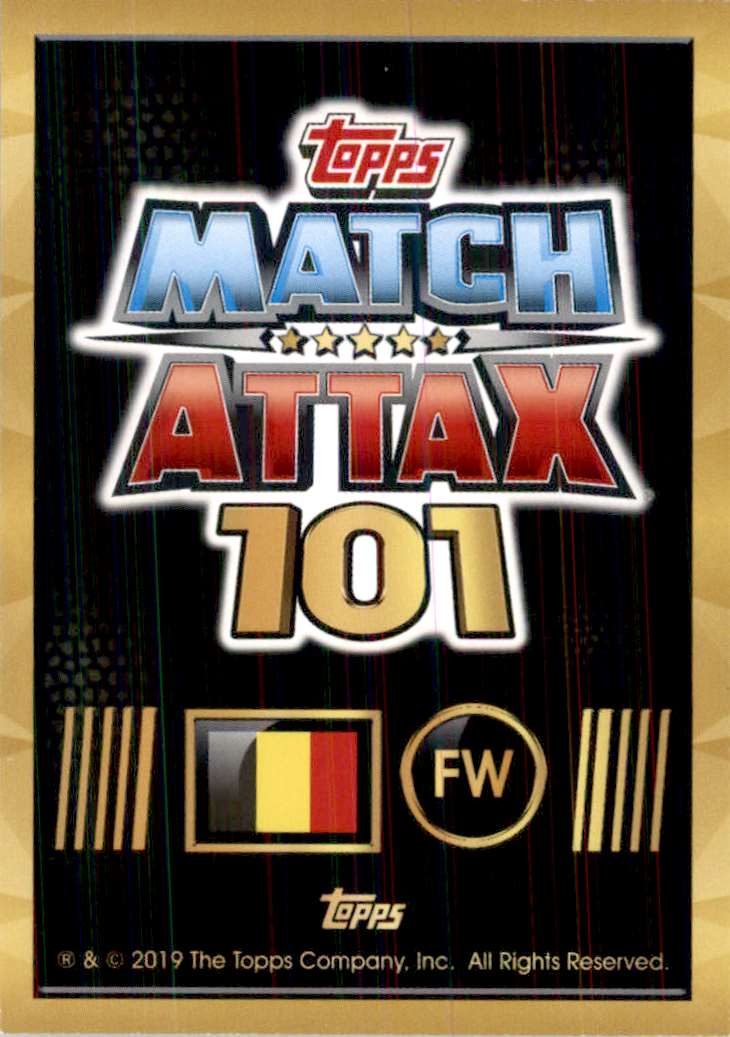 2019 Topps Match Attax 101 Soccer Romelu Lukaku #144 card back image