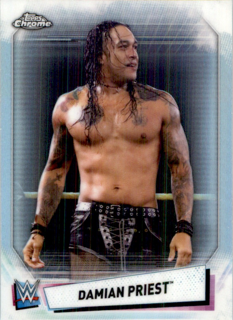2021 Topps WWE Chrome Refractor Damian Priest #80 card front image