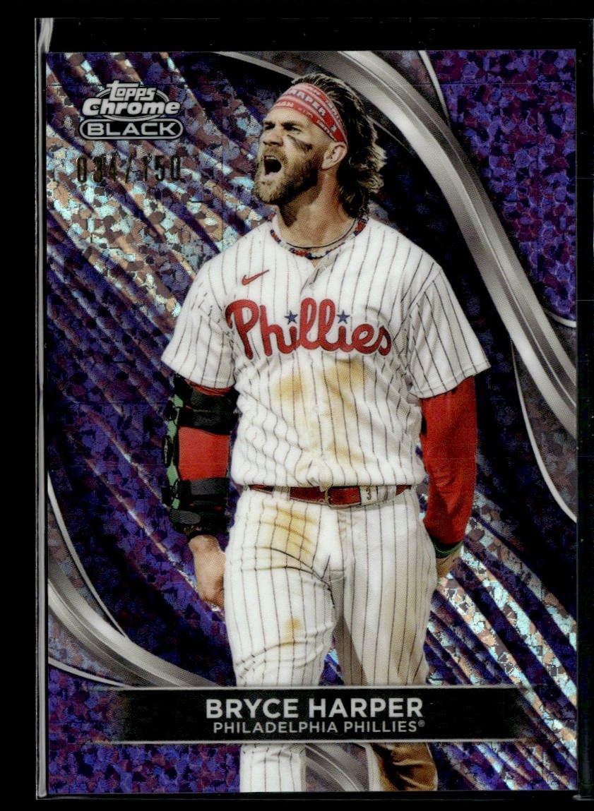 2024 Topps Chrome Black Purple Mini Diamond Bryce Harper /150 