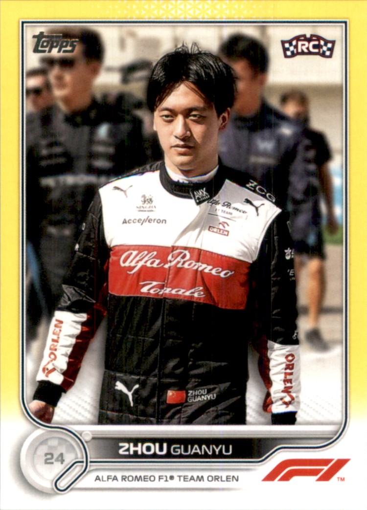2022 Topps Formula 1 Yellow Zhou Guanyu #68 on Kronozio
