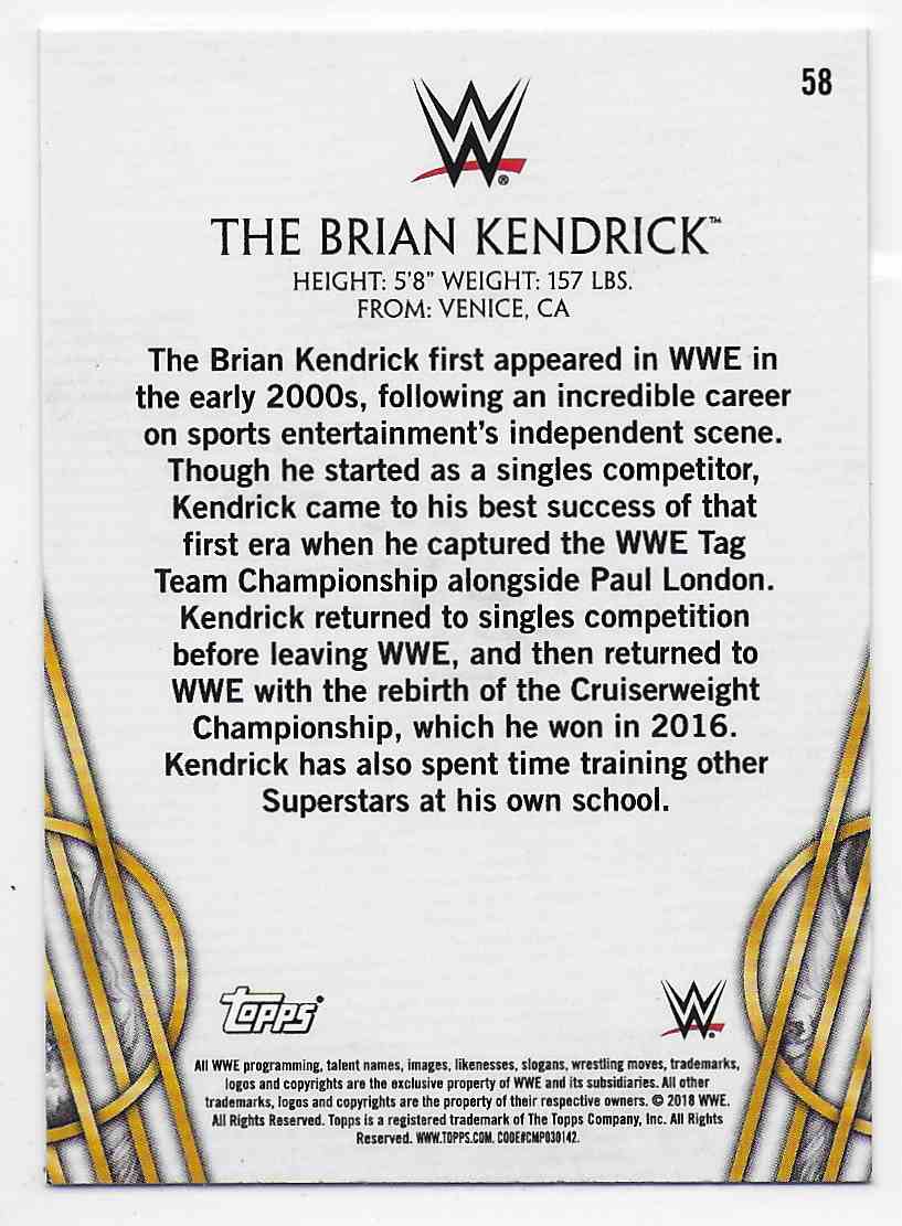 2018 Legends Of Wwe Bronze The Brian Kendrick #58 card back image