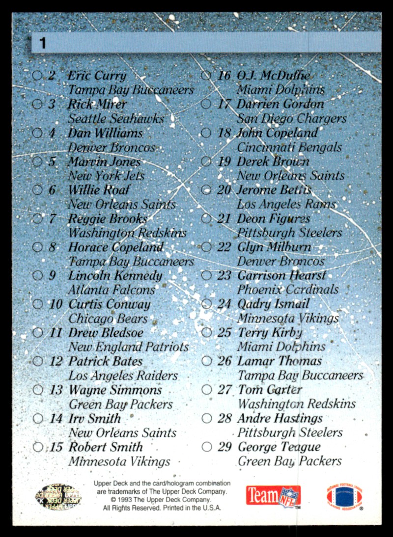 1993 Upper Deck O.J. McDuffie SR #16 card back image