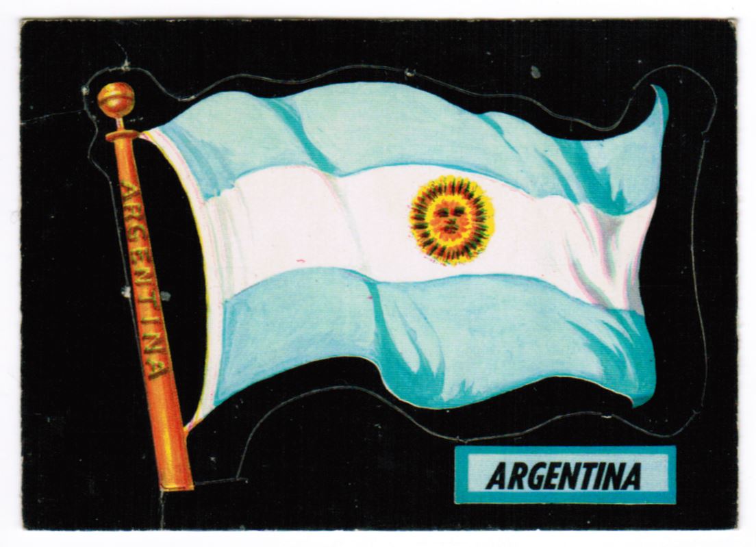 1970 O-Pee-Chee Flags of the World ! Argentina #4 card front image