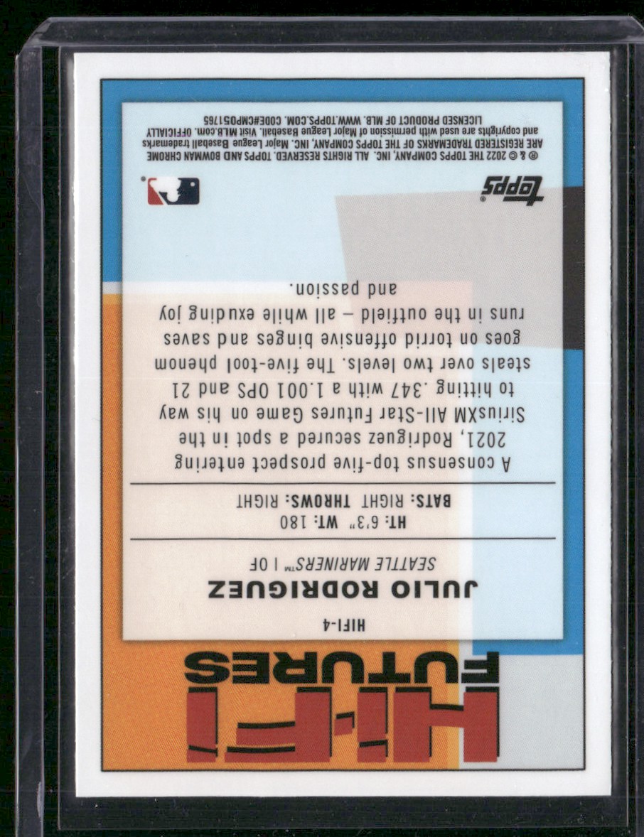 2022 Bowman Hi-Fi Futures Julio Rodriguez #HIFI-4 card back image