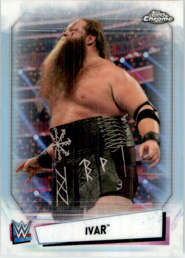 2021 Topps WWE Chrome Refractor Ivar #21 card front image
