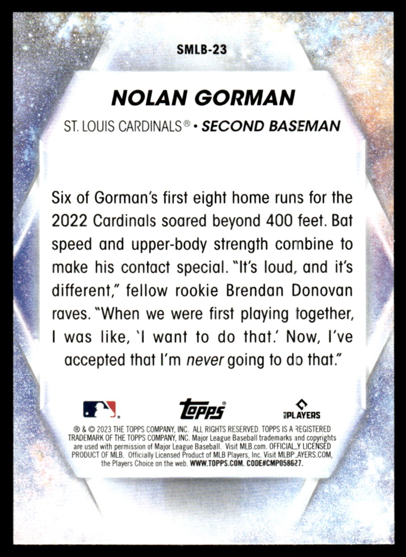 2023 Topps Stars of MLB Nolan Gorman #SMLB-23 on Kronozio