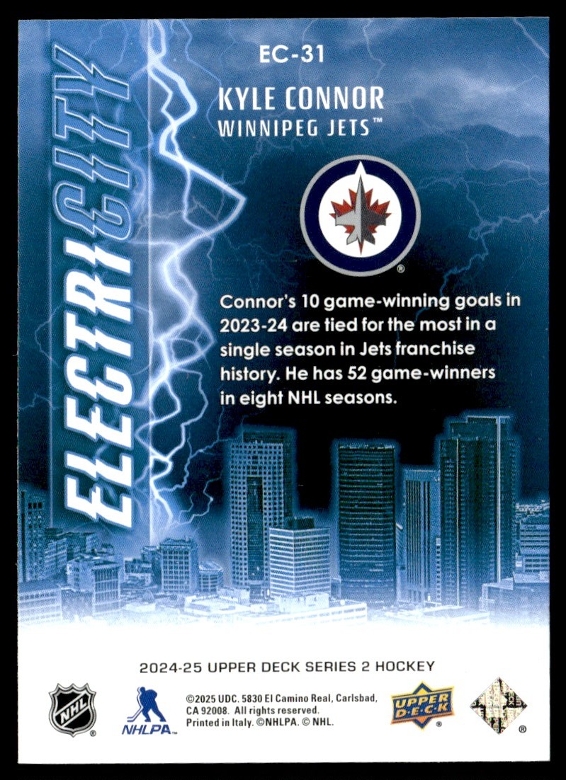 UPPER DECK NHLカード SP GAME USED KYLE CONNOR WINNIPEG JETS 44/81 #109 送料無料 中古 IT2 2021-22 Upper Deck Sign Of The Times Kyle Connor Auto