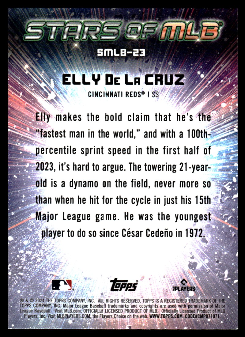 topps mlb ELLY De La CRUZ（Reds Elly De La Cruz baseball