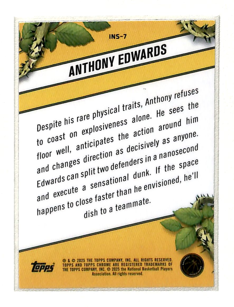 2025-26 Topps Chrome Instinct Anthony Edwards #INS-7 card back image