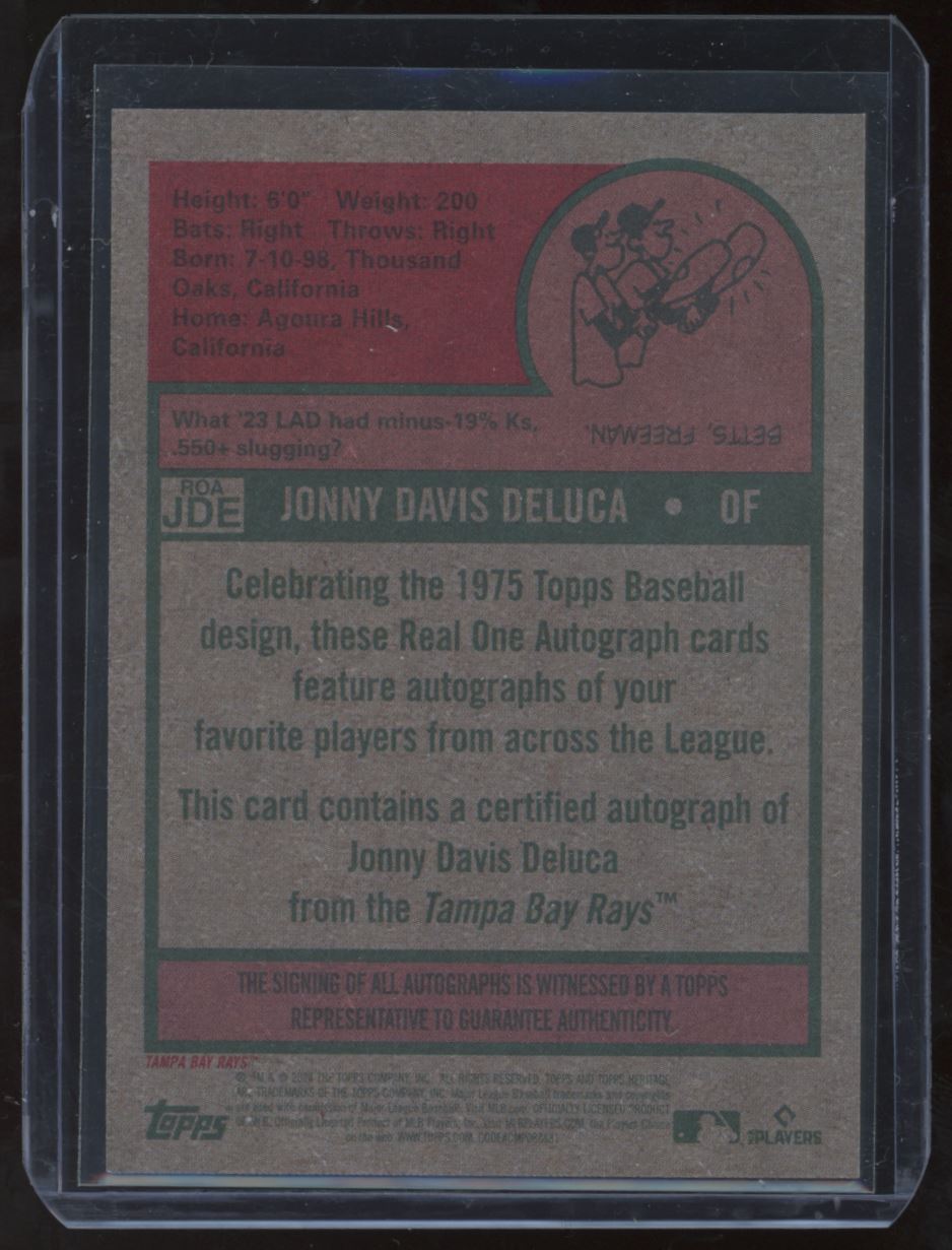 2024 Topps Heritage High Number Real One Autograph Jonny Deluca #ROAJDE card back image
