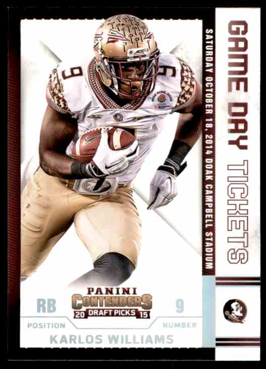 2015 Panini Contenders Draft Picks Football Cards Karlos Williams #79 card front image