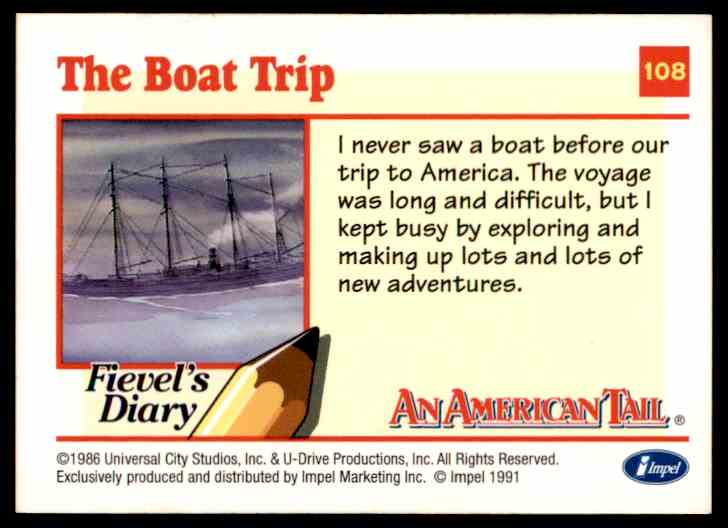 1991 An American Tail The Boat Trip #108 card back image