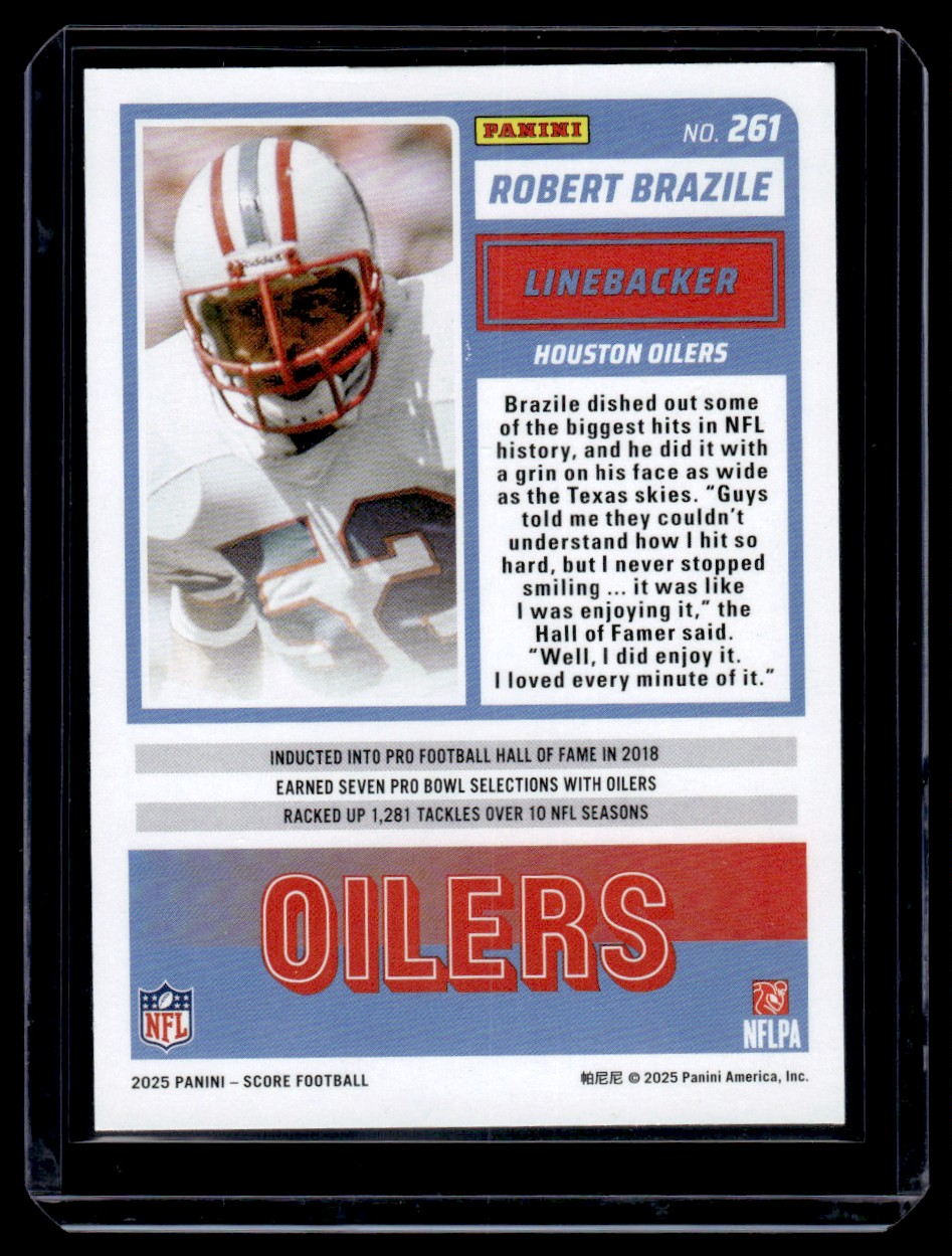 2025 Panini Score Showcase Robert Brazile #261 card back image
