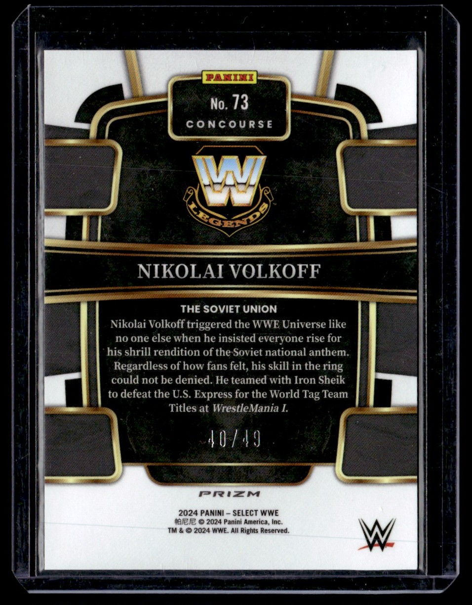 2024 Panini Select WWE Blue Wave Prizm Nikolai Volkoff 40/49 #73