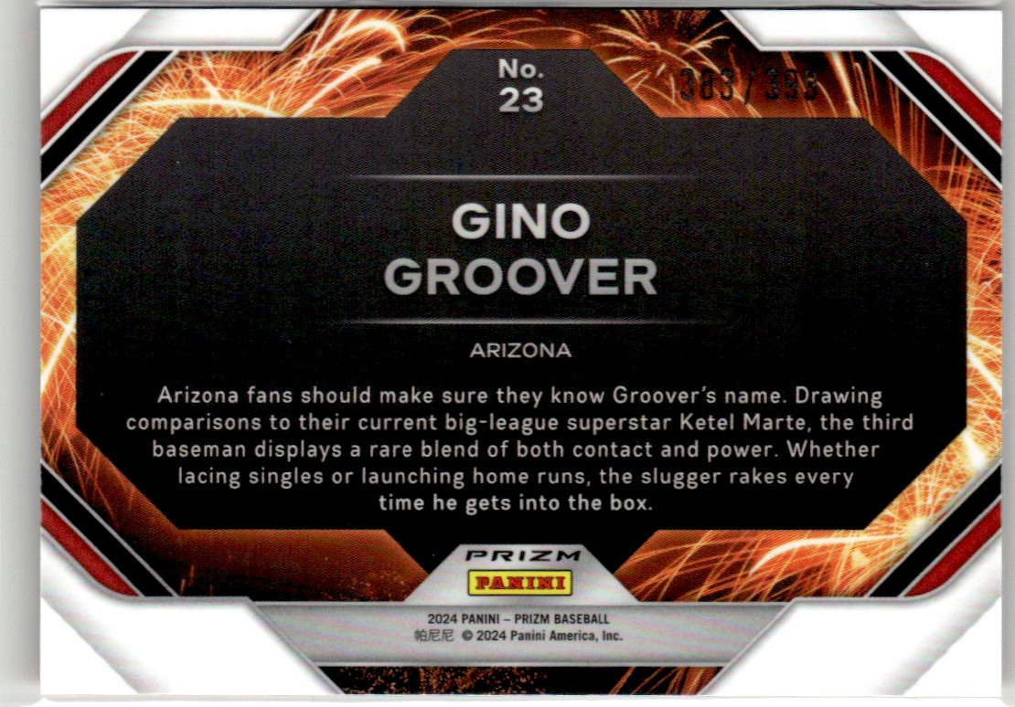 2024 Orange Pulsar Gino Groover #383/399 Arizona Diamondbacks #23