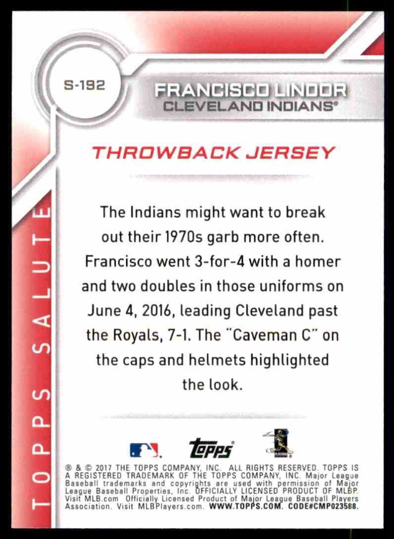 francisco lindor throwback jersey